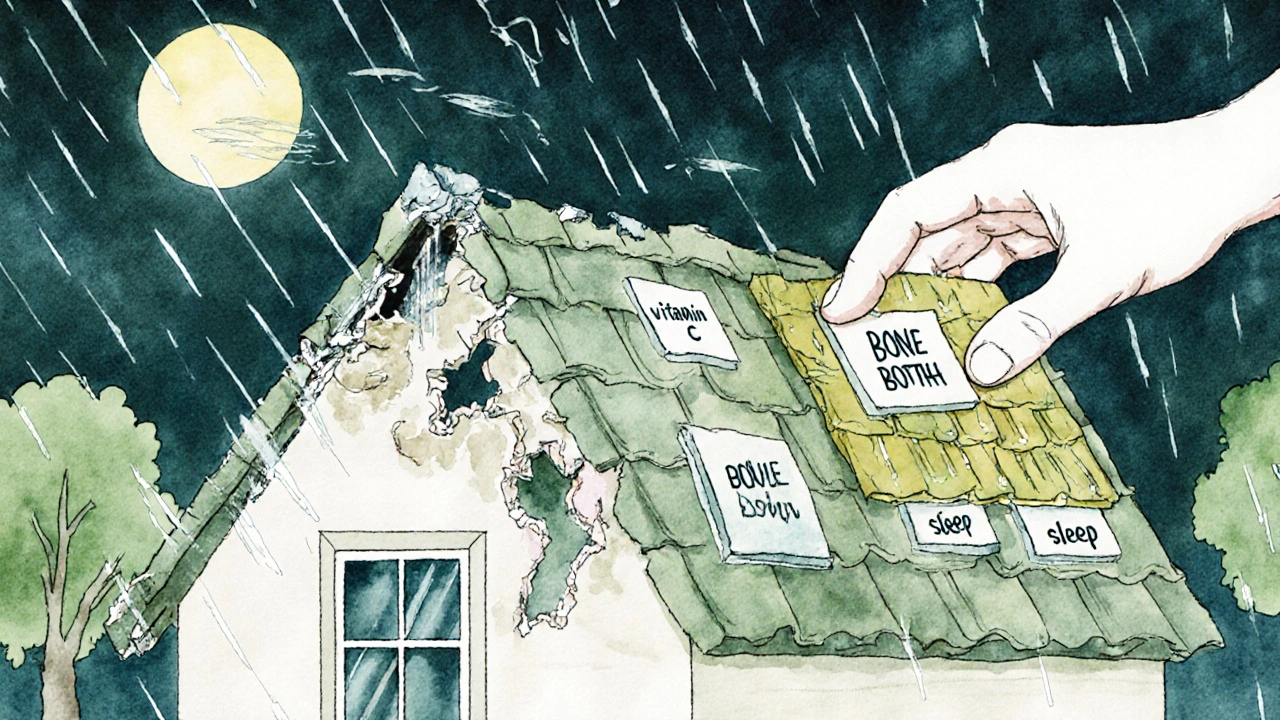 Dům se střechou z kolagenu, kterou opravují zdravé návyky pod měsícem