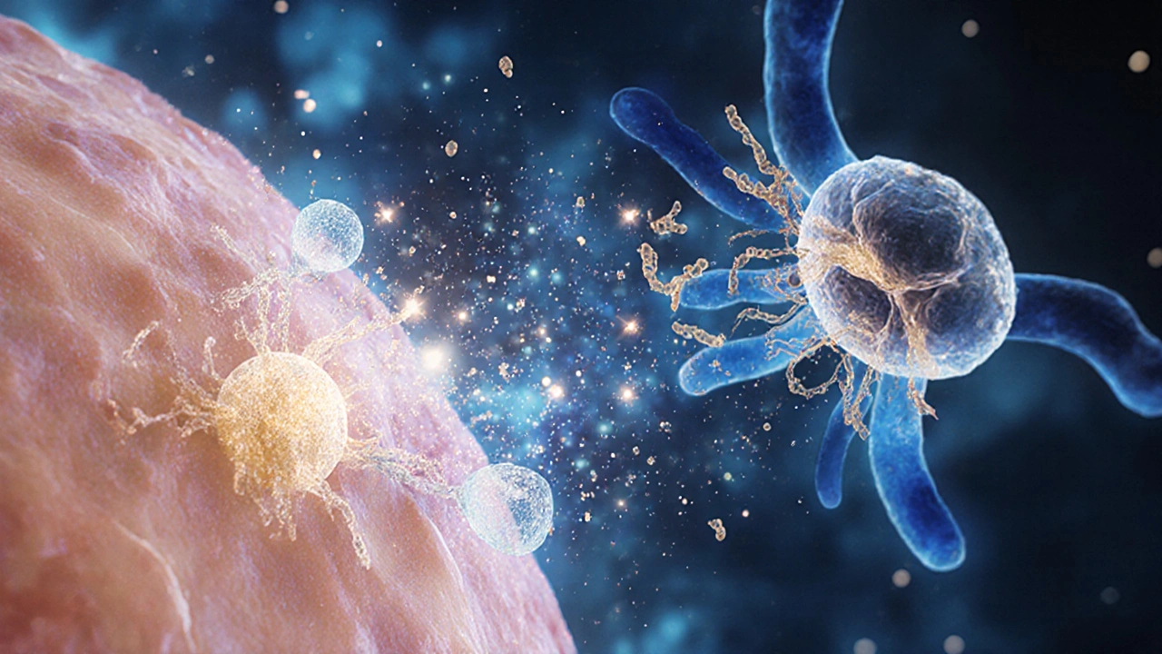 Mikroskopický pohled na kolagenové peptidy regenerující kůži.