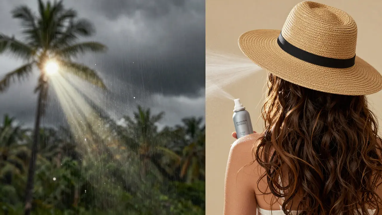 Ochrana vlasů před vlivem počasí a vlhkosti během léta