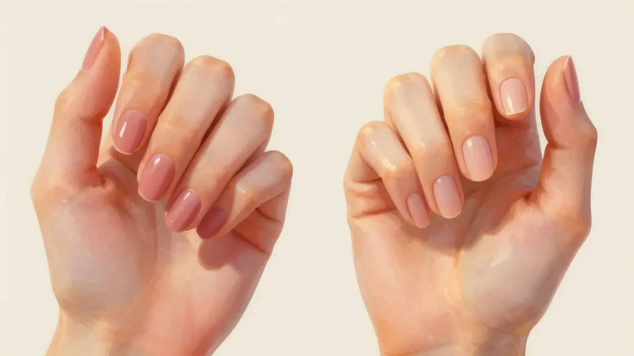 Porovnání gelového laku a klasické manikúry na nehtech