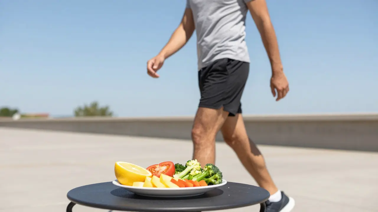 Zdravý životní styl s pohybem a barevnou stravou.