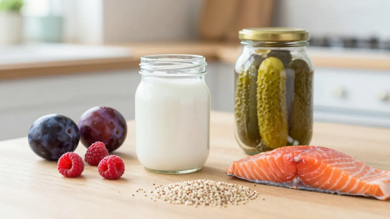 Zdravé jídlo a probiotika podpora zdraví