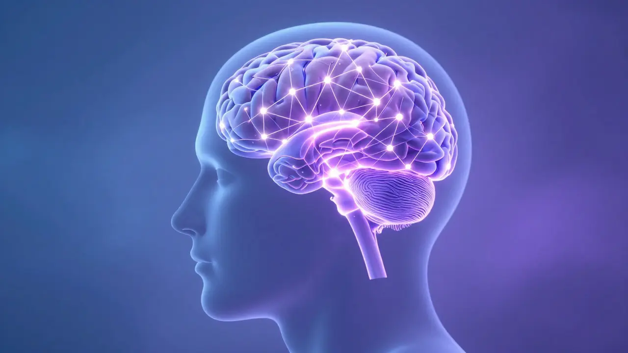 Konceptuální zobrazení neurotoxického účinku alkoholu na mozek