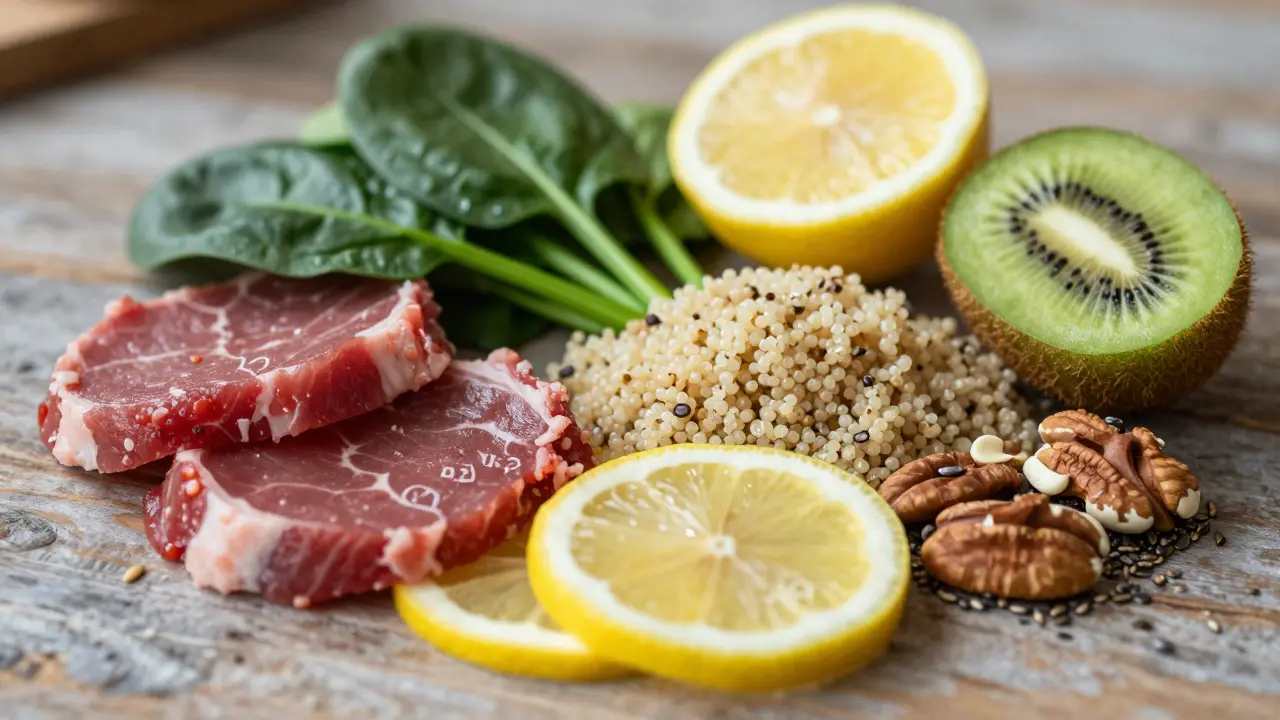 Barevné jídlo bohaté na železo, hořčík a vitamíny