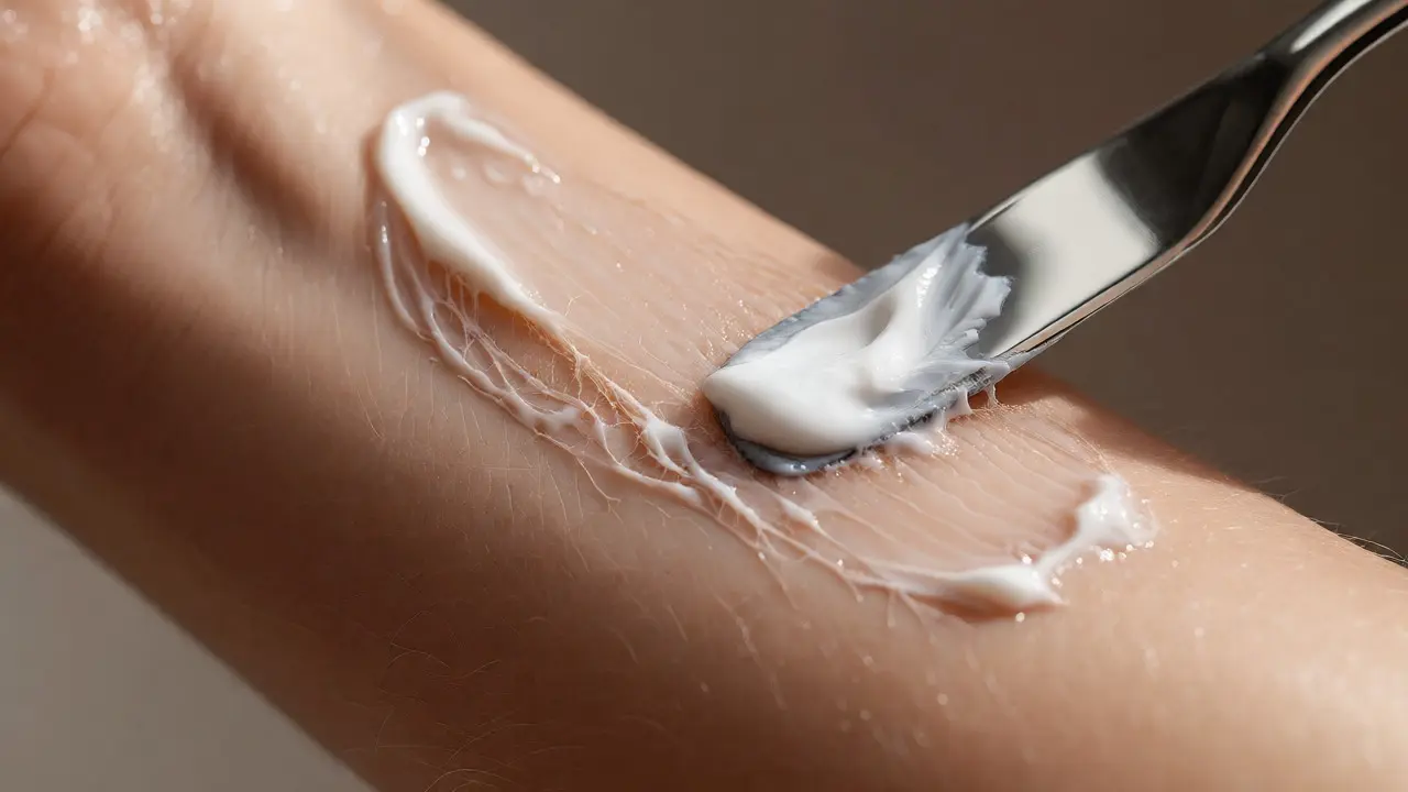 Odstraňování krému a chloupků ze předloktí pro hladkou kůži